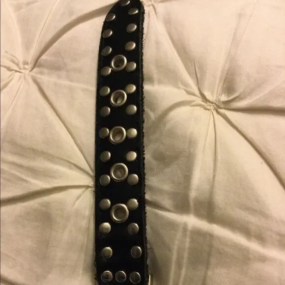 Leather and metal belt 29” Gold tone - Picture 7 of 8